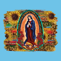 Sunflower Lady Of Guadalupe Distressed Background Premium Sweatshirt | Teevron