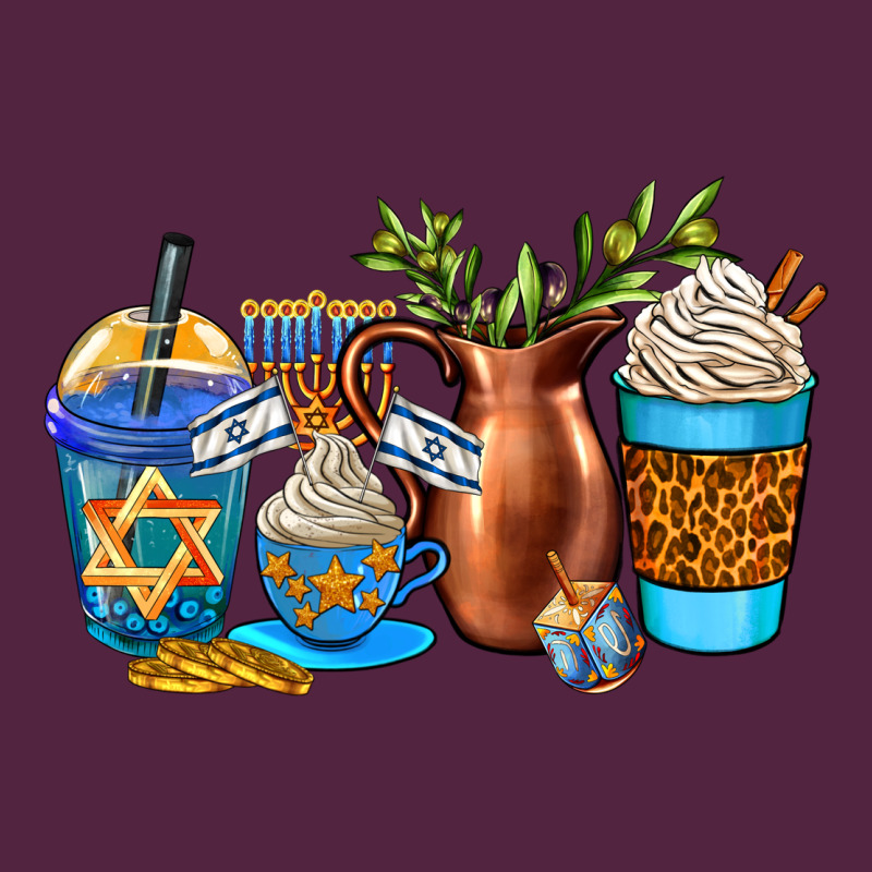 Hannukah Coffee Cups Urban Hoodie by AdoDesignShop | Teevron