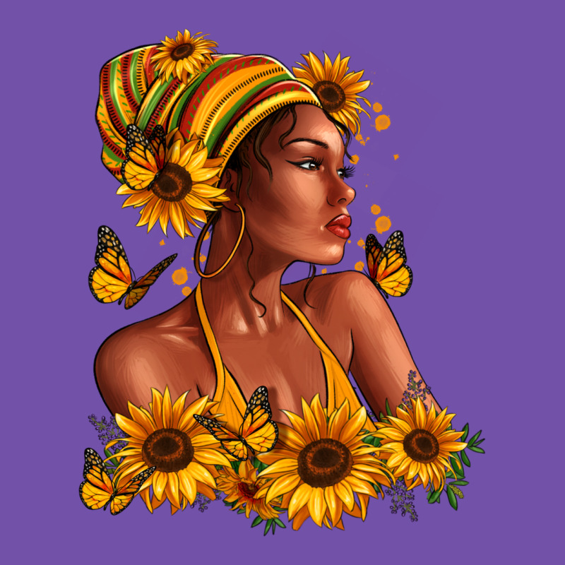 Afro American Woman Sunflowers Premium Sweatshirt by RanaPortraitStore | Teevron