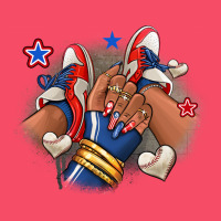 Baseball Afro Girl Sneakers Premium Sweatshirt | Teevron