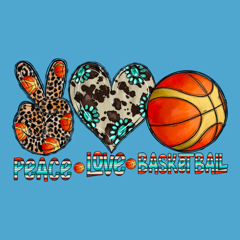 Peace Love Basketball Premium Hoodie by CowhideDigitalArt | Teevron