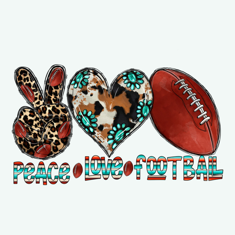 Peace Love Football Premium Hoodie by CowhideDigitalArt | Teevron
