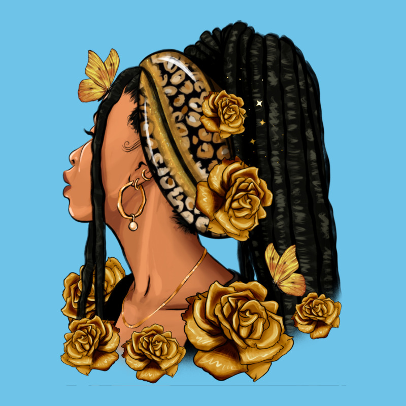 Gold Roses Afro Woman Premium Sweatshirt by RanaPortraitStore | Teevron