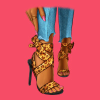 Leopard Heels Black Fashion Girl Premium Sweatshirt | Teevron