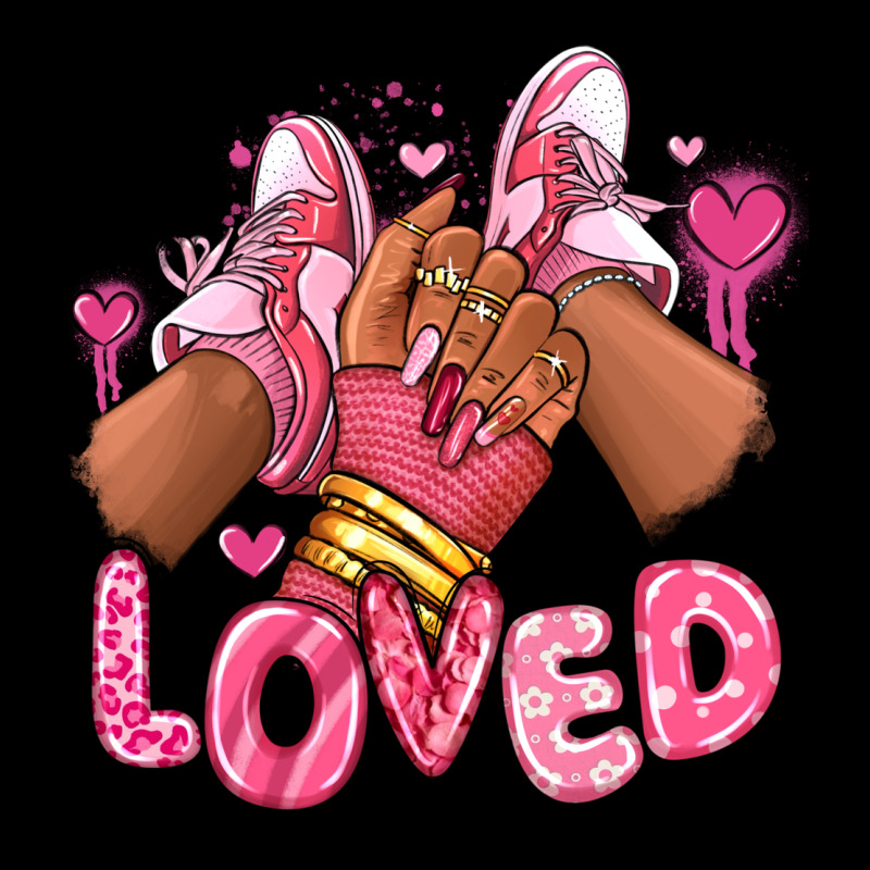 Loved Valentine's Day Afro Girl Sneakers Premium Sweatshirt by RanaPortraitStore | Teevron