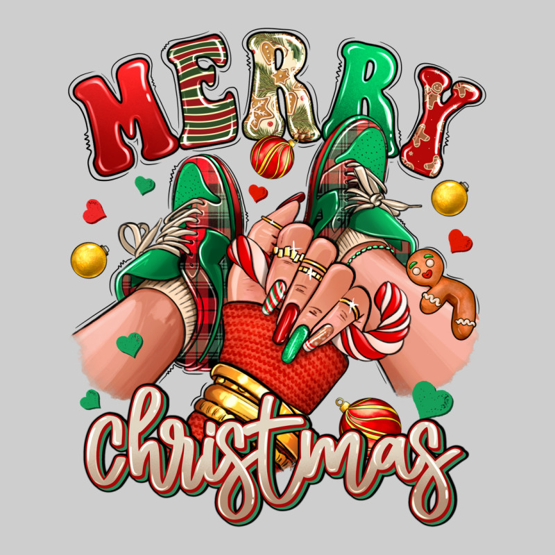 Merry Christmas Caucasian Girl Sneakers Premium Sweatshirt by RanaPortraitStore | Teevron