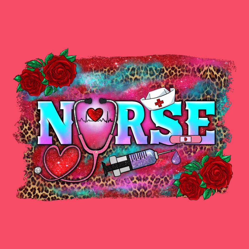 Valentines Day Nurse With Leopard And Turquoise Ba Premium Sweatshirt by RanaPortraitStore | Teevron