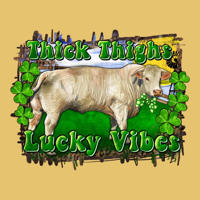 Thick Thighs Lucky Vibes Charolais Bull Premium Sweatshirt by RanaPortraitStore | Teevron