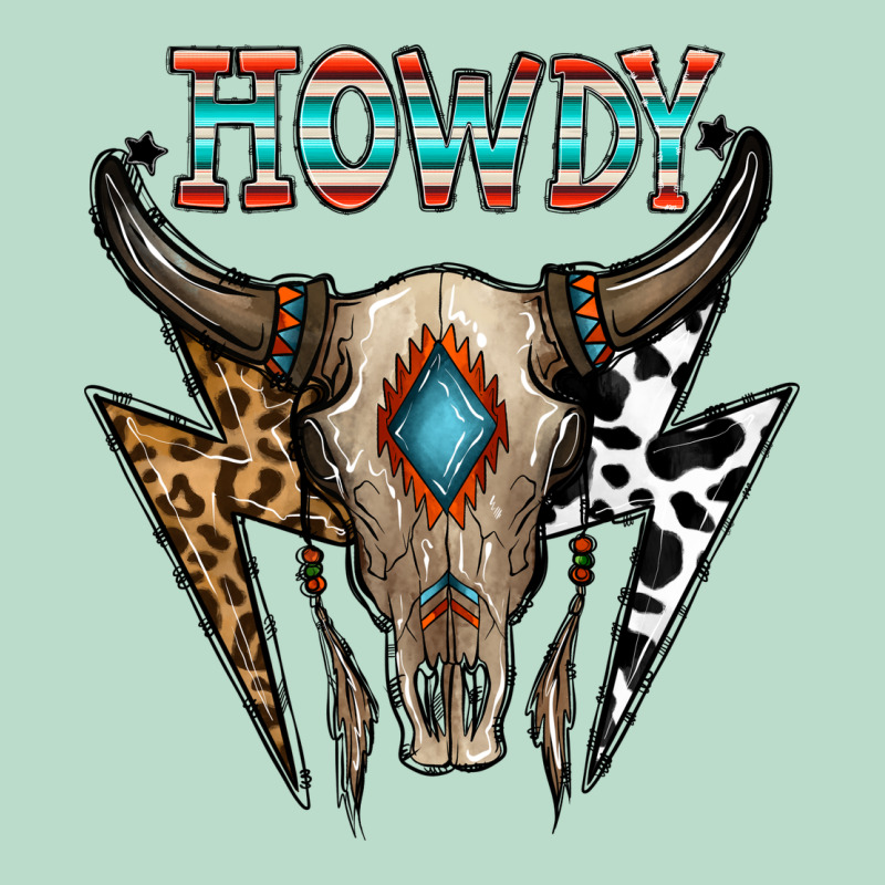 Howdy Boho Skull Premium Hoodie by CowhideDigitalArt | Teevron