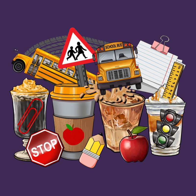 School Bus Coffee Cups Premium Hoodie by FaDigitalArtStudio | Teevron
