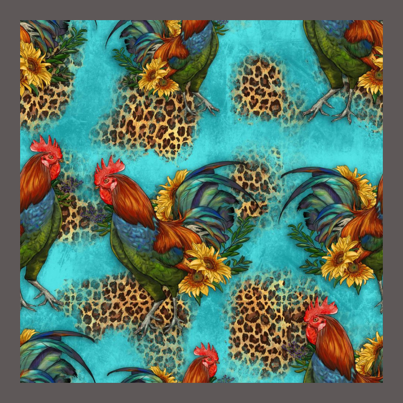 Rooster And Sunflowers Seamless Pattern Premium Hoodie by HRA Design Shop | Teevron