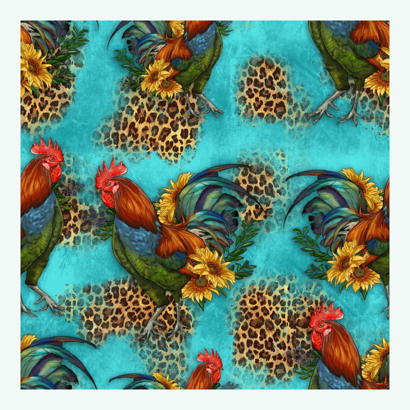 Rooster And Sunflowers Seamless Pattern Premium Hoodie by HRA Design Shop | Teevron