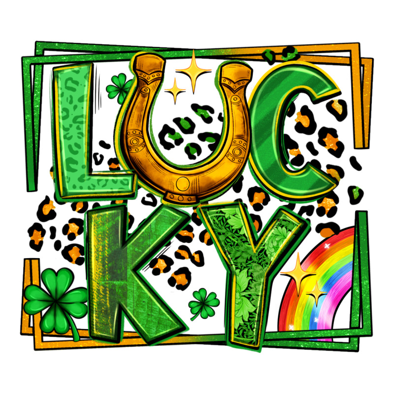 Lucky Horseshoe St Patricks Day Leopard Frame Premium Tee by LillyAllenDesigns | Teevron