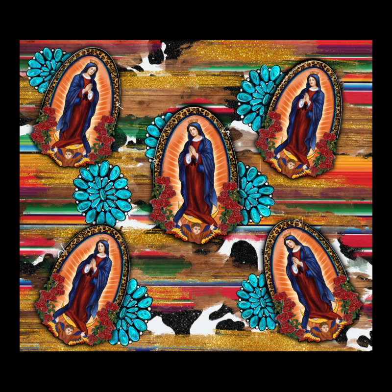 Serape Gemstone Glitter Cowhide Lady Of Guadalupe Premium Sweatshirt by RanaPortraitStore | Teevron