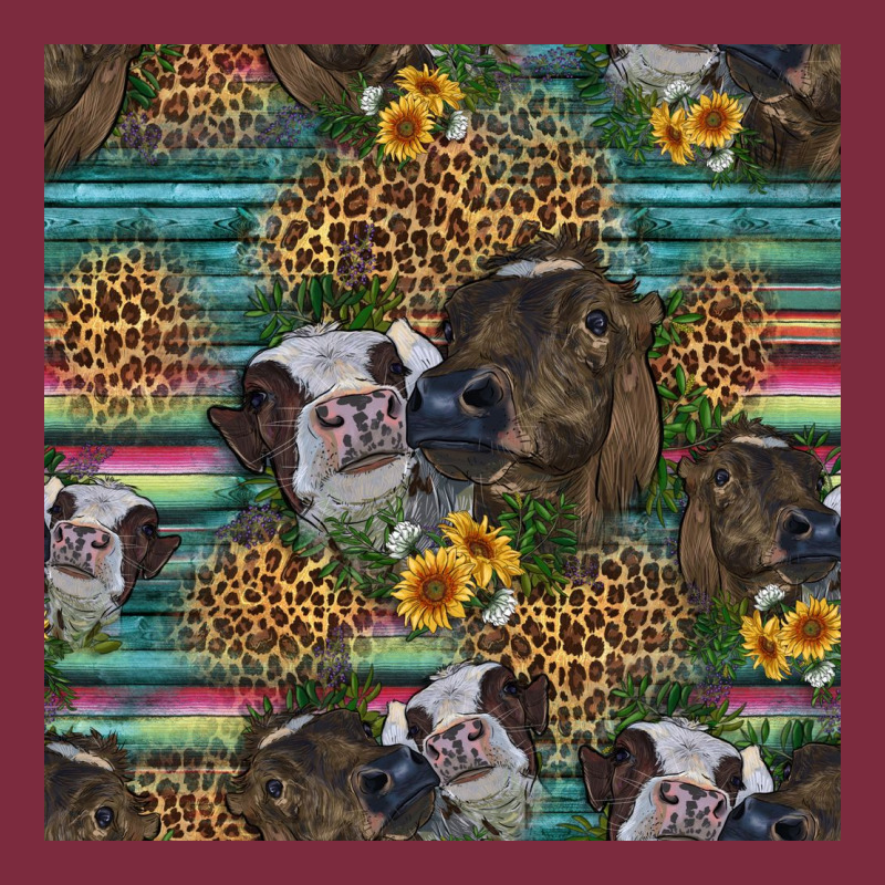 Western Two Cute Heifers Seamless Pattern Premium Hoodie by HRA Design Shop | Teevron