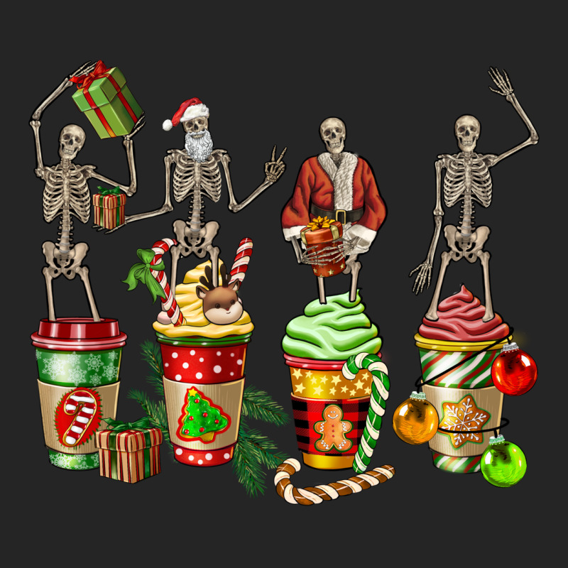 Christmas Skeleton Coffee Cups Premium Hoodie by FaDigitalArtStudio | Teevron
