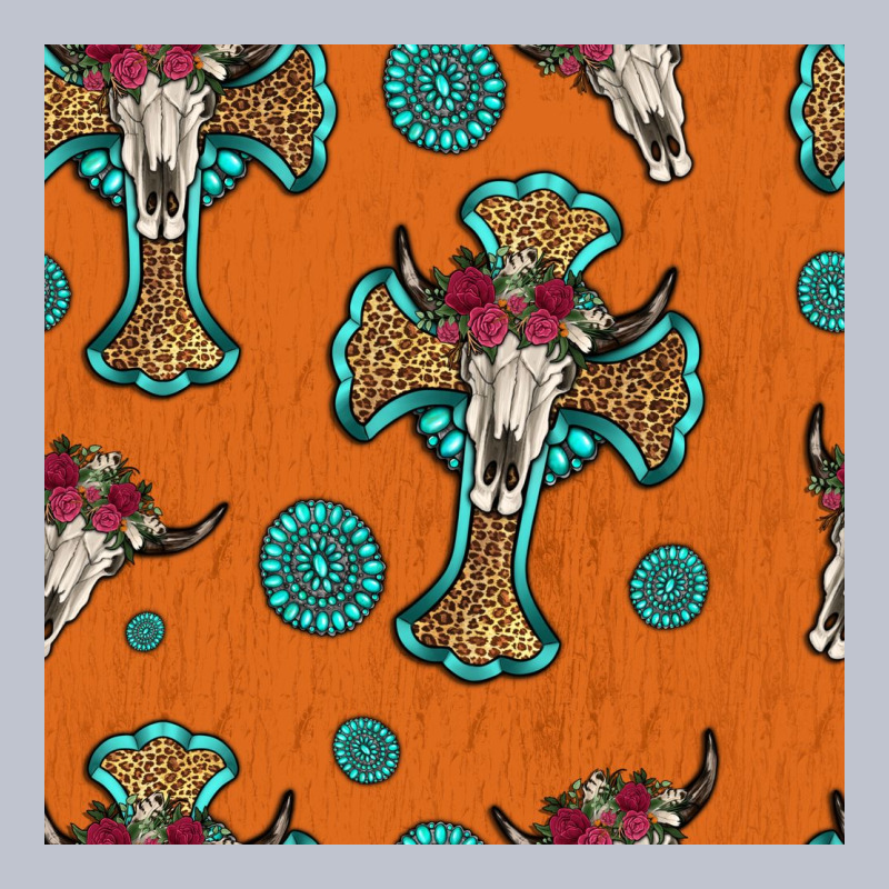 Western Cross And Bull Skull Seamless Pattern Premium Hoodie by HRA Design Shop | Teevron