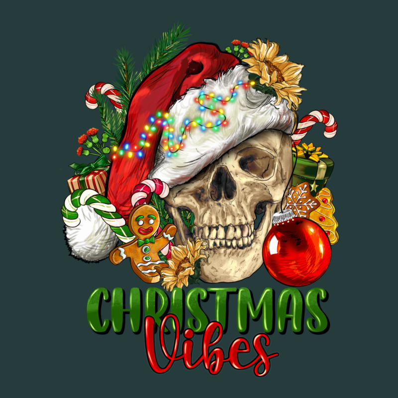 Christmas Vibes Human Skull Premium Hoodie by FaDigitalArtStudio | Teevron