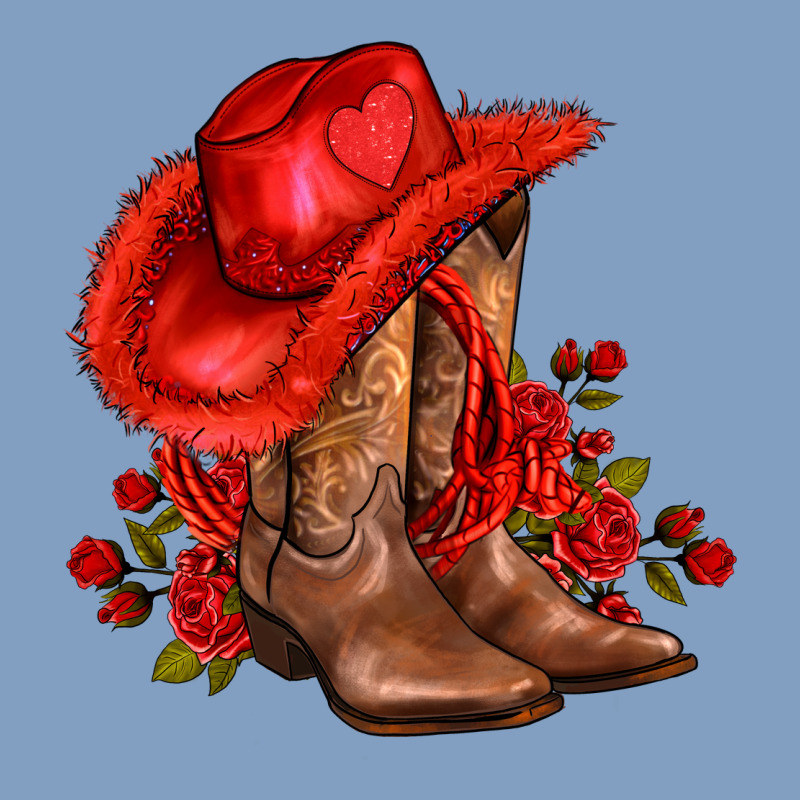 Valentines Day Cowboy Boots Red  And Roses Urban Hoodie by AdoDesignShop | Teevron