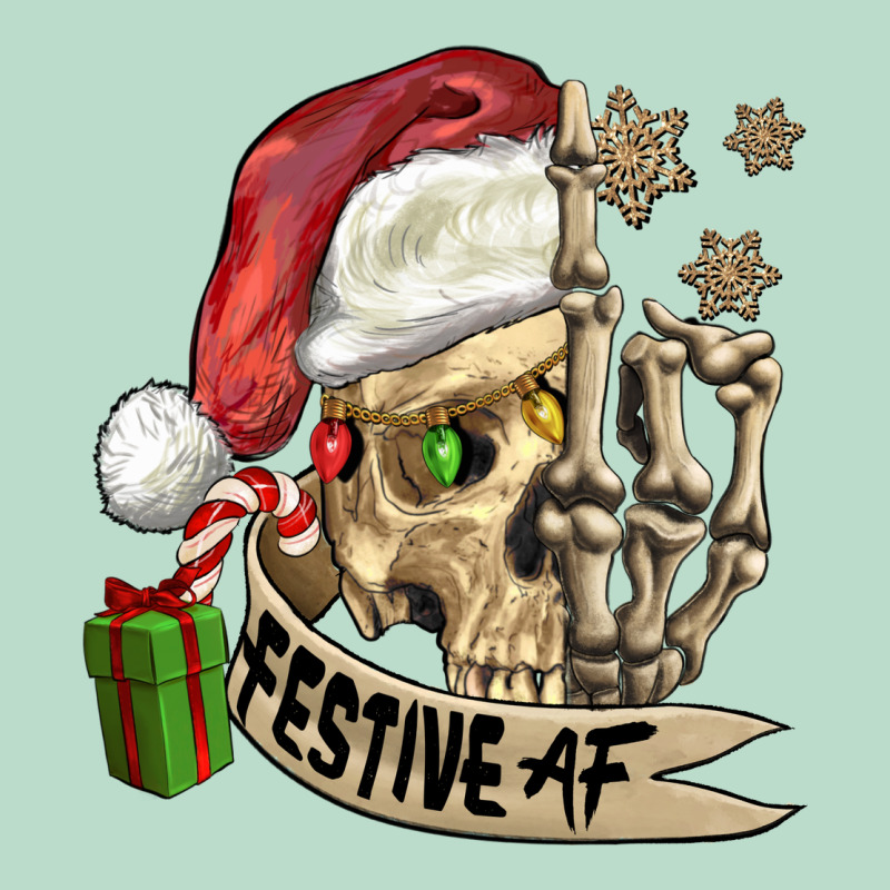 Festive Af Christmas Skull Premium Hoodie by FaDigitalArtStudio | Teevron