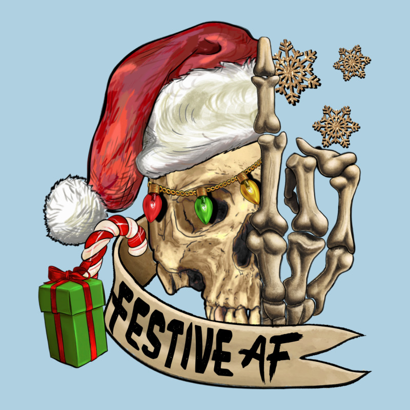 Festive Af Christmas Skull Premium Hoodie by FaDigitalArtStudio | Teevron