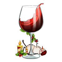 christmas wine glass | Teevron