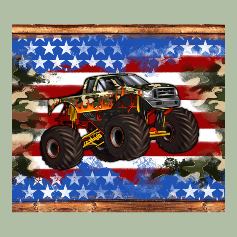 Monster Truck American Flag Tumbler Urban Heavy Tee by Artiststas | Teevron
