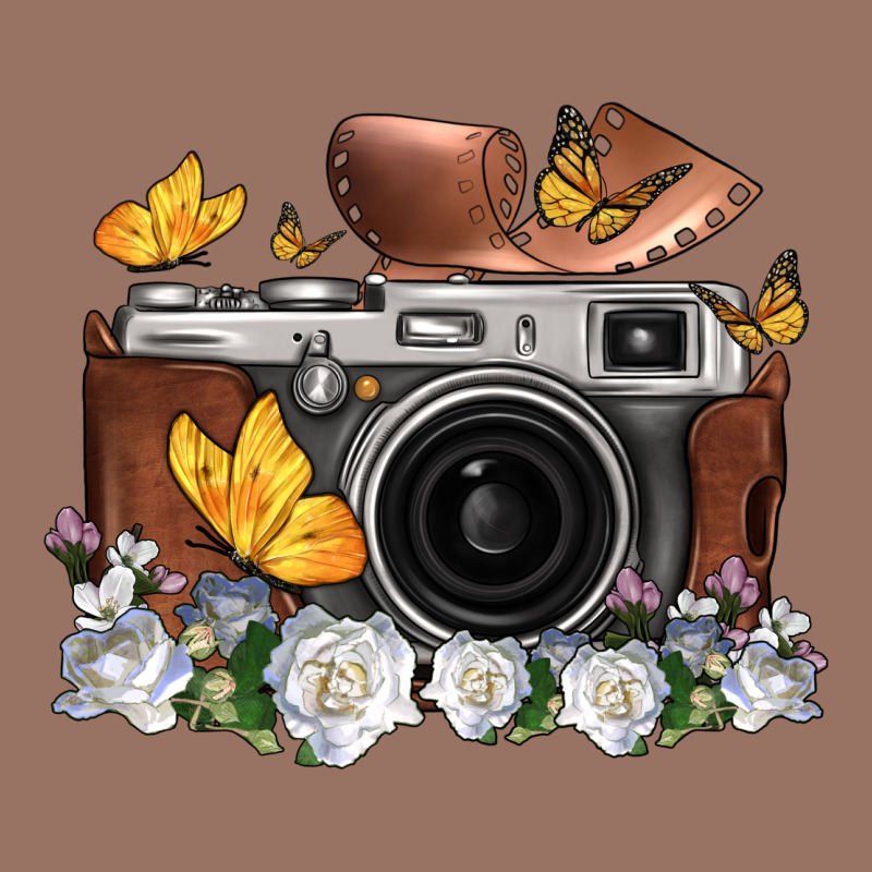 Floral Butterfly Film Roll Vintage Camera Premium Hoodie by FaDigitalArtStudio | Teevron