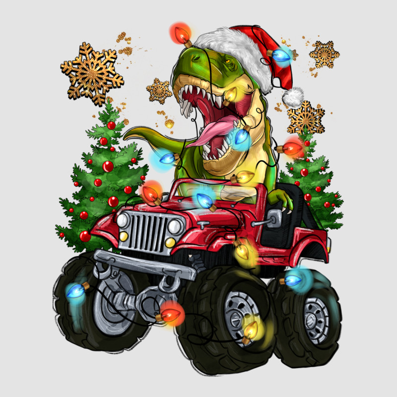 Christmas T-rex With Monster Truck Premium Sweatshirt by MaliasSmallBusiness | Teevron
