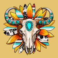 Western Bull Skull Sunflower Premium Sweatshirt | Teevron