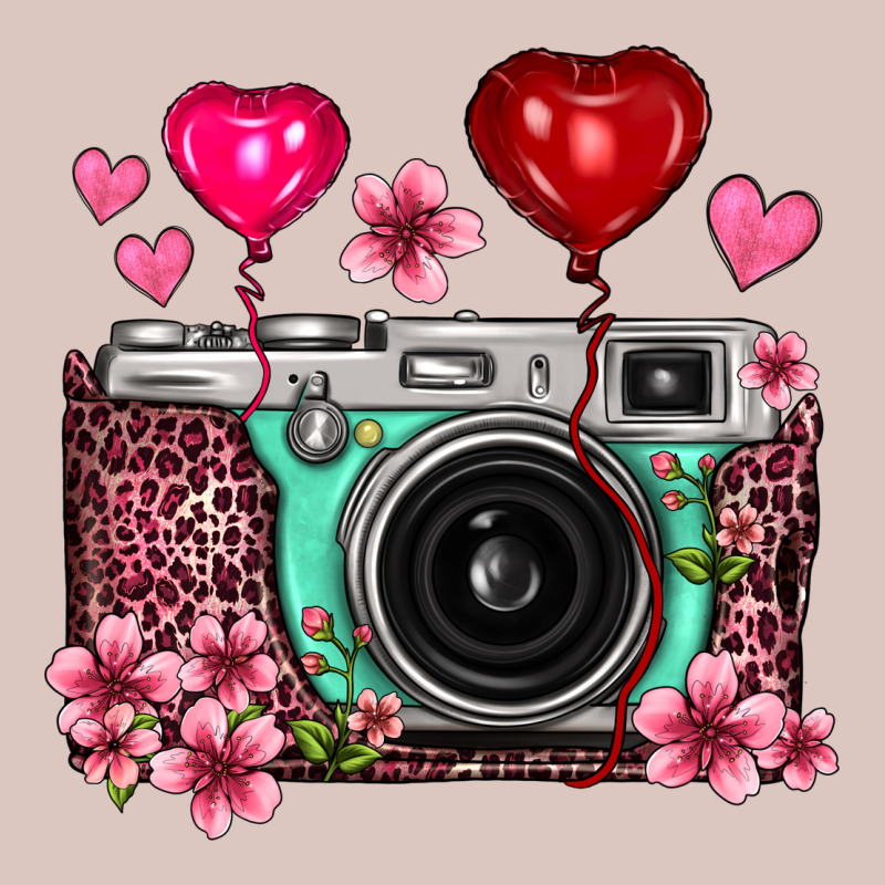 Floral Heart Pink Leopard Vintage Camera Premium Hoodie by FaDigitalArtStudio | Teevron