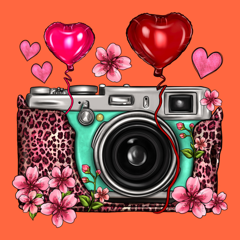 Floral Heart Pink Leopard Vintage Camera Premium Hoodie by FaDigitalArtStudio | Teevron