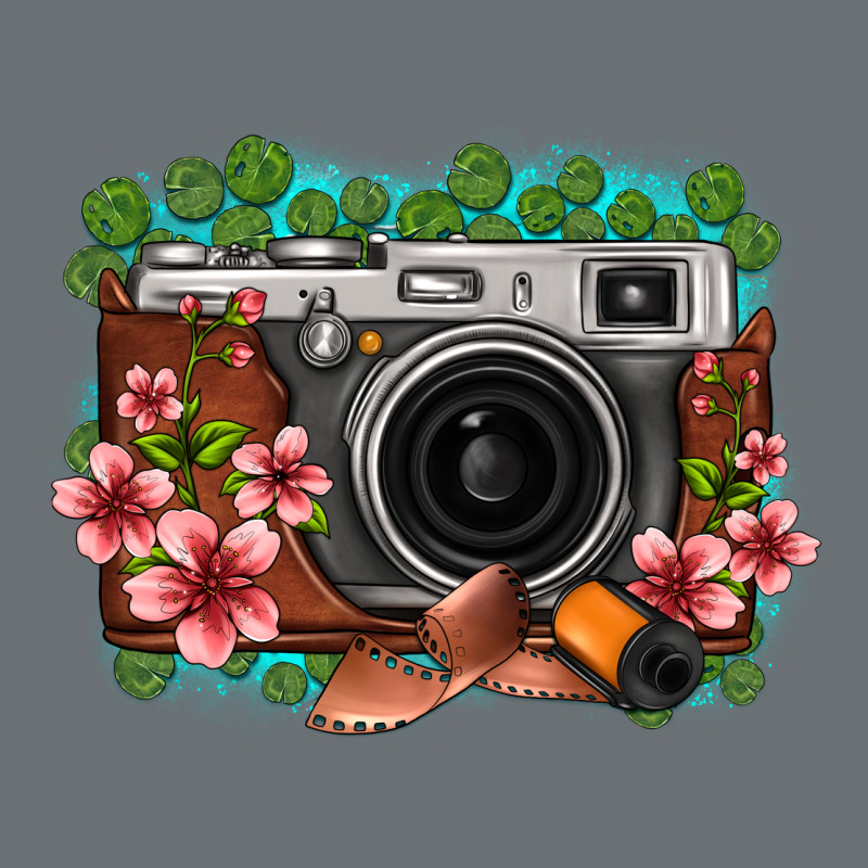 Floral Lotus Leaf Film Roll Vintage Camera Premium Hoodie by FaDigitalArtStudio | Teevron