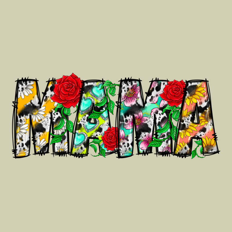 Floral Animal Print Mama Heavy Core Tee by CowhideDigitalArt | Teevron