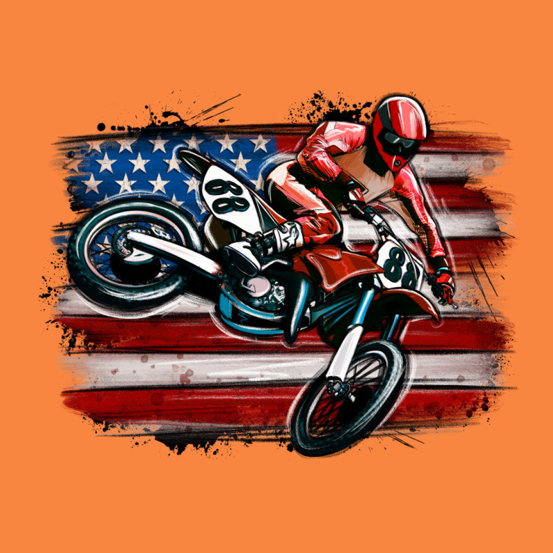 Dirt Bike American Flag Premium Sweatshirt by MaliasSmallBusiness | Teevron