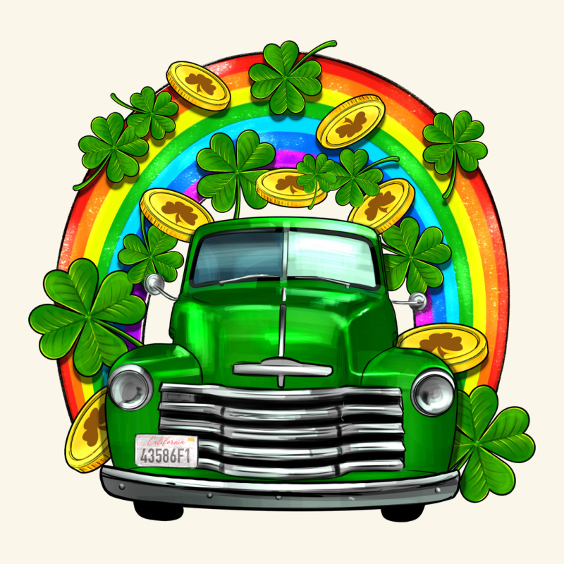 St Patricks Shamrock Gold Rainbow Truck Premium Hoodie by FaDigitalArtStudio | Teevron