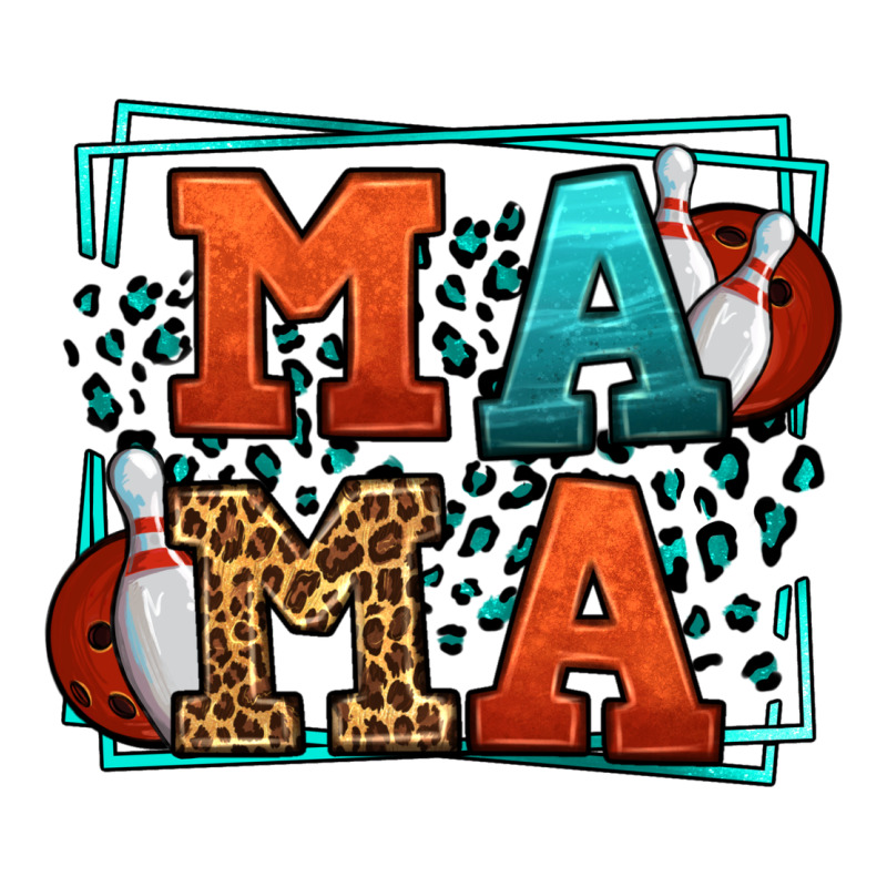Bowling Mama Leopard Frame Mother's Day Premium Tee by LillyAllenDesigns | Teevron