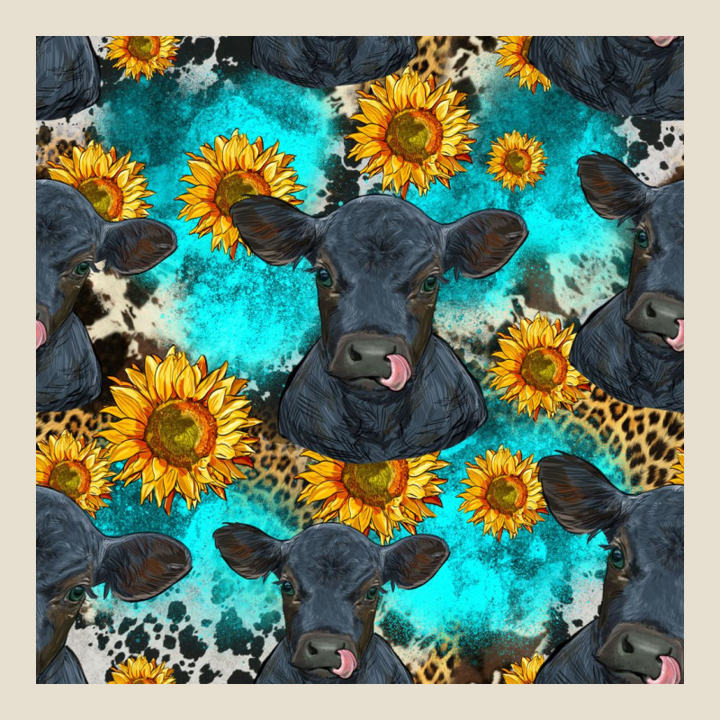 Black Angus And Sunflowers Seamless Pattern Urban Hoodie by HRA Design Shop | Teevron