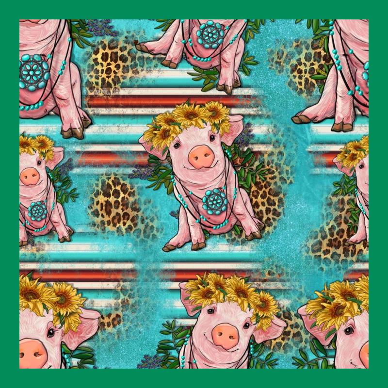 Turquoise Baby Pig Seamless Pattern Urban Hoodie by HRA Design Shop | Teevron