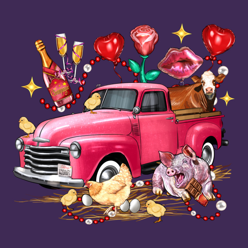 Valentine's Day Truck Farm Animals Premium Hoodie by FaDigitalArtStudio | Teevron