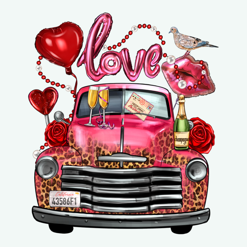 Valentine's Day Truck Love Bird Letter Premium Hoodie by FaDigitalArtStudio | Teevron