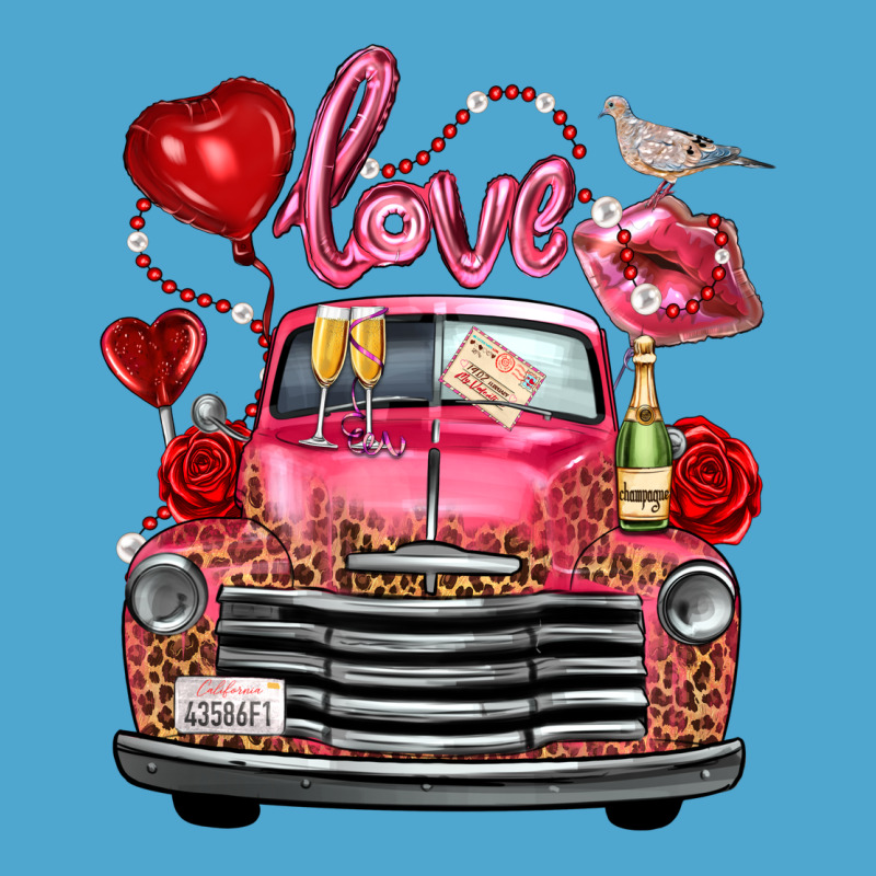 Valentine's Day Truck Love Bird Letter Premium Hoodie by FaDigitalArtStudio | Teevron