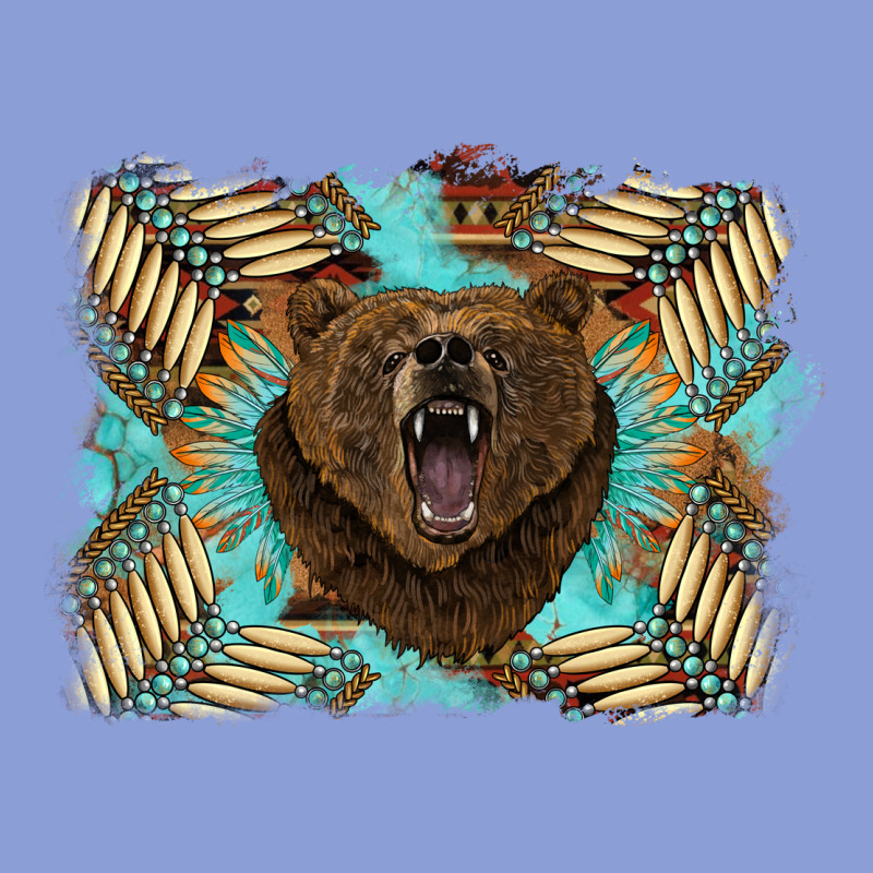 Bear Native American Background Long Sleeve Tee by BarkalooDesign | Teevron