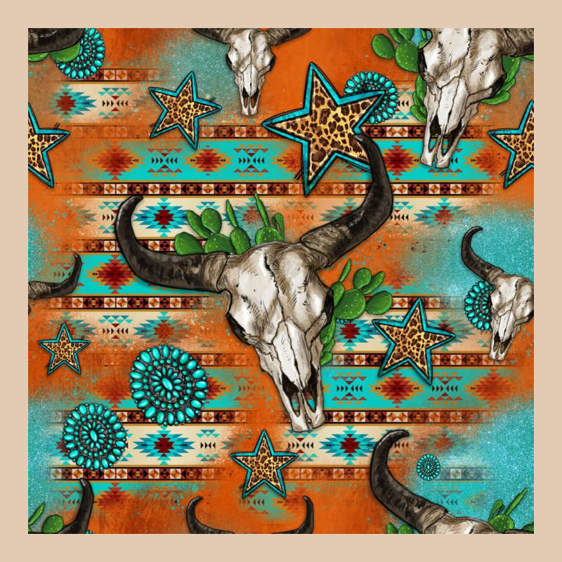 Western Bull Skull Seamless Pattern Urban Hoodie by HRA Design Shop | Teevron