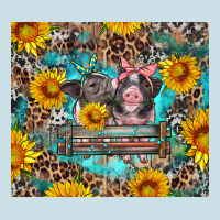 Baby Pigs With Leopard Cowhide And Sunflowers Ladies Tee | Teevron