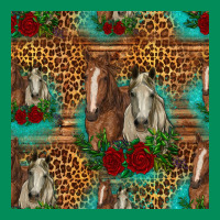 Horses With Roses Seamless Pattern Urban Hoodie | Teevron
