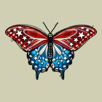 Patriotic American Flag Butterfly 4th Of July Heavy Core Tee | Teevron