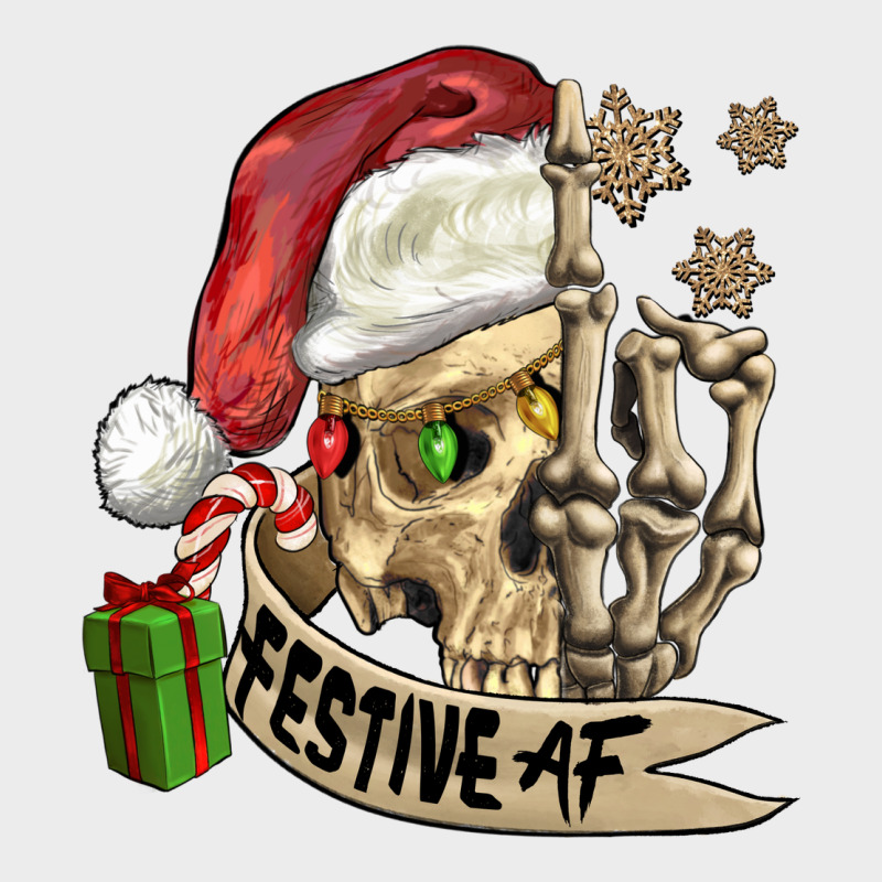 Festive Af Christmas Skull Urban Hoodie by FaDigitalArtStudio | Teevron