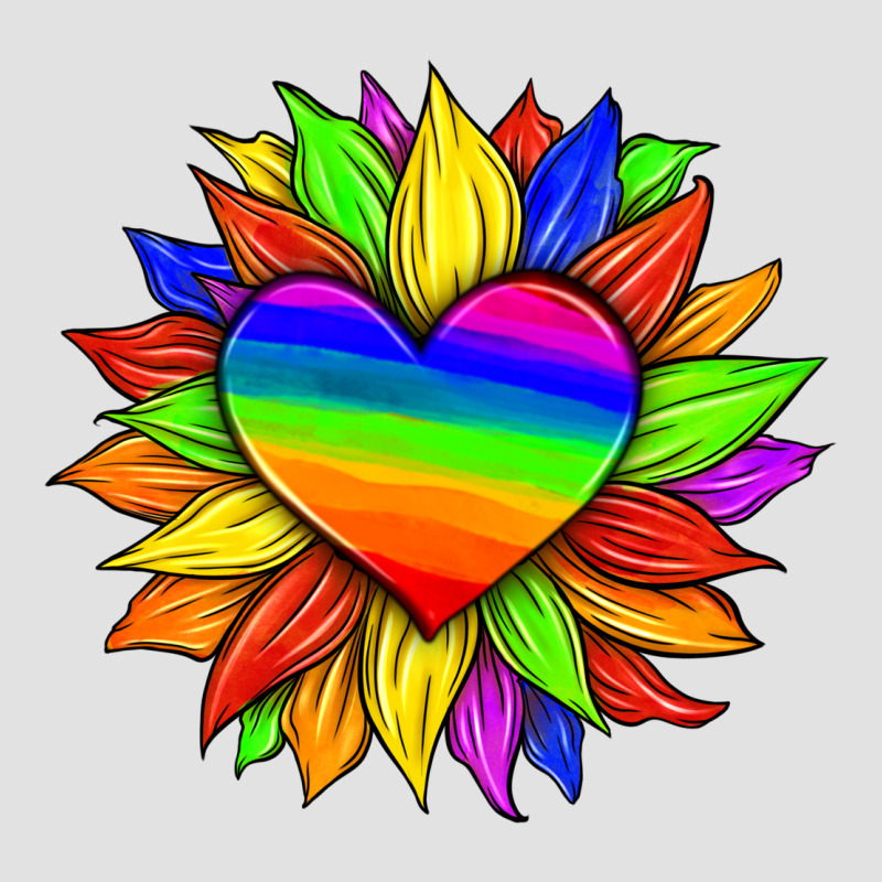 Lgbtq Color Heart And Sunflower Premium Hoodie by HRA Design Shop | Teevron