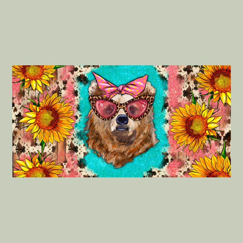 Mama Bear With Sunflowers And Glasses License Plate Ladies Tee by Artiststas | Teevron